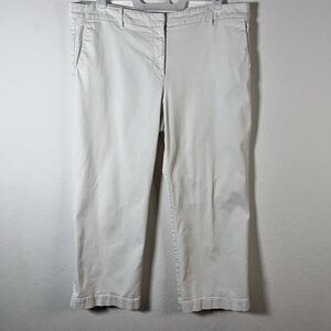 Ann Taylor Devin Fit Cream Ivory Dress Pant Summer Resort Trouser Women Size 14